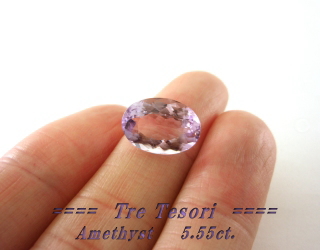 ブラジル産アメシスト☆オーバルシェイプ☆14ｘ10mm☆5.55ct.