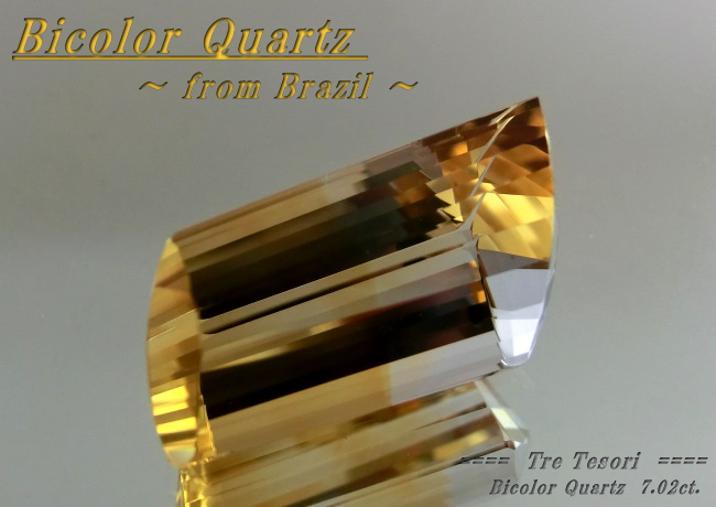 ブラジル産バイカラークォーツ☆ファンシーシェイプ17x9ｍｍ☆7.02ct.