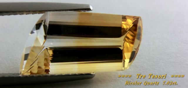 ブラジル産バイカラークォーツ☆ファンシーシェイプ17x9ｍｍ☆7.02ct.