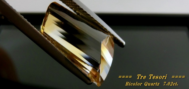 ブラジル産バイカラークォーツ☆ファンシーシェイプ17x9ｍｍ☆7.02ct.