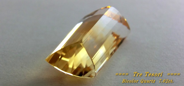 ブラジル産バイカラークォーツ☆ファンシーシェイプ17x9ｍｍ☆7.02ct.