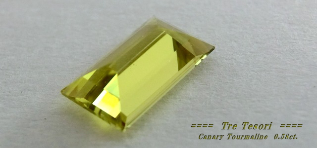 ザンビア産カナリートルマリン☆バゲット7x4ｍｍ☆0.58ct.