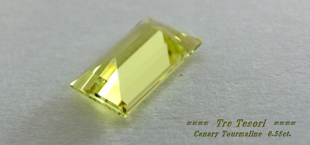 ザンビア産カナリートルマリン☆バゲット7x4ｍｍ☆0.58ct.