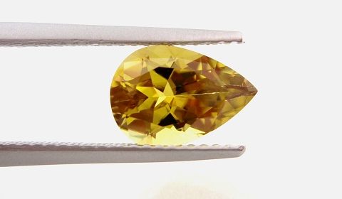 ザンビア産カナリートルマリン☆ペアシェイプ10x7mm☆1.86ct.