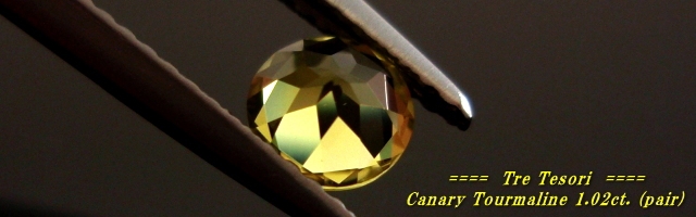 ザンビア産カナリートルマリン☆ラウンド5ｍｍ（ペアセット）☆トータル1.02ct.