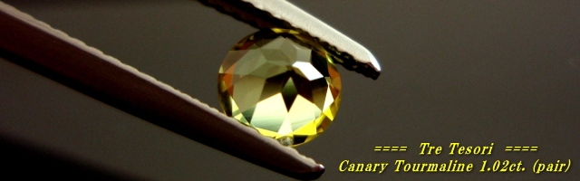 ザンビア産カナリートルマリン☆ラウンド5ｍｍ（ペアセット）☆トータル1.02ct.