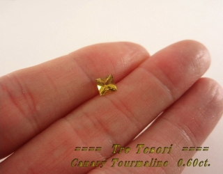 ザンビア産カナリートルマリン☆スクエア5ｍｍ☆0.69ct.