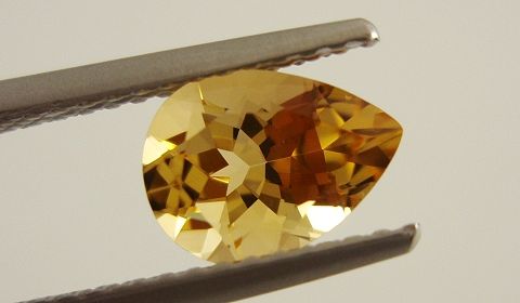 ブラジル産シトリン☆ペアシェイプ8ｘ6☆0.92ct.