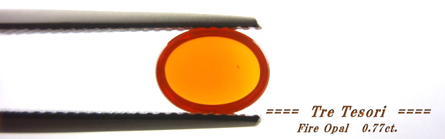 メキシコ産ファイアオパール☆オーバルシェイプ8ｘ6ｍｍカボションカット☆0.77ct.