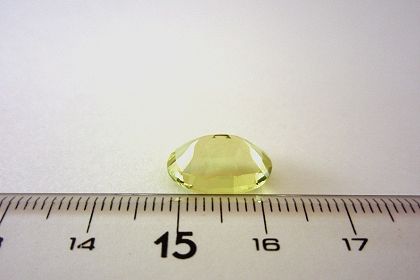 ブラジル産レモンクォーツ☆オーバルチェッカー14x10☆4.90ct.