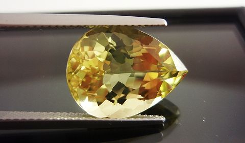 ブラジル産レモンクォーツ☆ペアシェイプ16x12☆7.77ct.