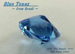 ブラジル産ブルートパーズ☆スクエアシェイプ10mm☆約5.07ct☆チェッカーカット