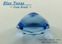 ブラジル産ブルートパーズ☆スクエアシェイプ10mm☆約5.07ct☆チェッカーカット