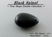 ブラックスピネル☆ペアシェイプ13ｘ10mm☆約6.17ct☆ダブルカボションカット