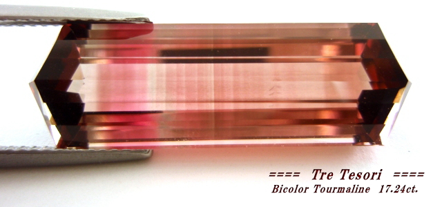 ナイジェリア産バイカラートルマリン☆ファンシーシェイプ☆28.4ｘ9.4mm☆17.24ct.