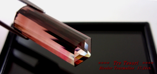 ナイジェリア産バイカラートルマリン☆ファンシーシェイプ☆28.4ｘ9.4mm☆17.24ct.