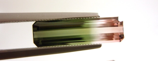 ナイジェリア産バイカラートルマリン☆オクタゴンシェープ☆16.6x4.7mm☆2.18ct.