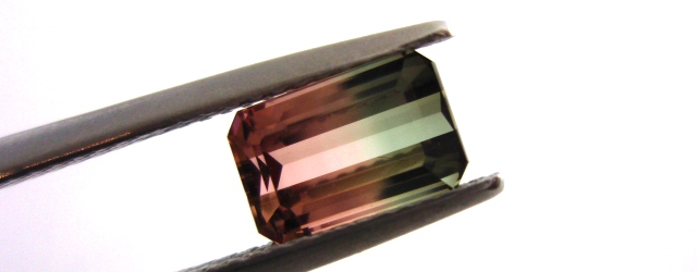 ナイジェリア産バイカラートルマリン☆オクタゴンシェープ☆8.3x5.4mm☆1.65ct.