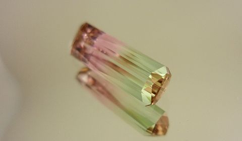 カシミール産バイカラートルマリン☆オクタゴン☆14.5x4.8mm☆2.66ct.