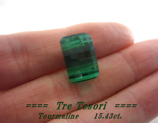 ナイジェリア産グリーントルマリン☆オクタゴンシェイプ☆16ｘ10.5mm☆15.43ct